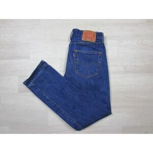 Levis 501 Jeans Men's 28x29 Straight Leg Regular Fit Button Fly Cotton Dark Wash